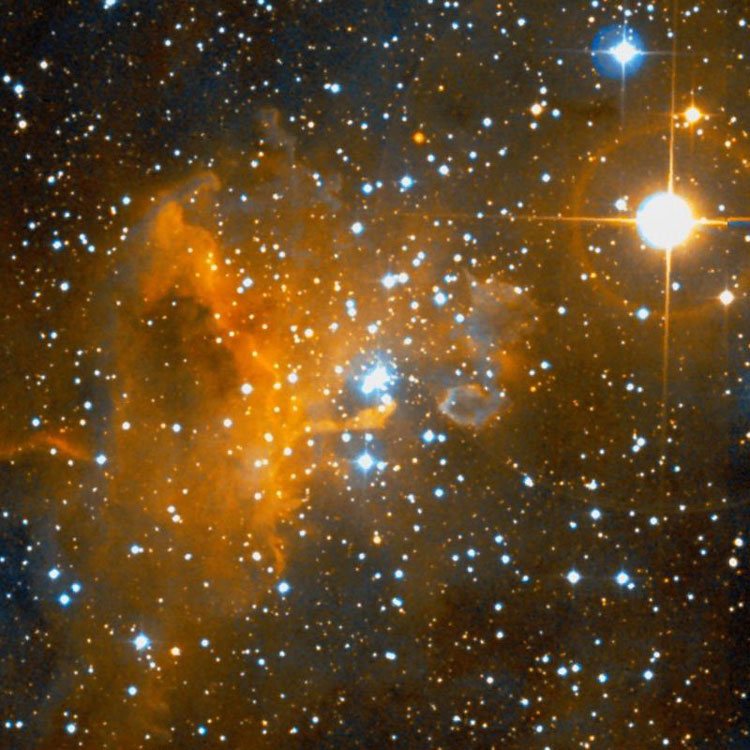 DSS image of region near emission nebula and open cluster IC 417