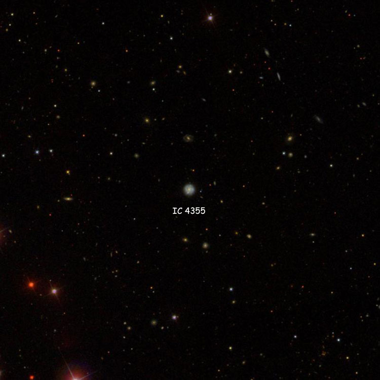 SDSS image of region near spiral galaxy IC 4355
