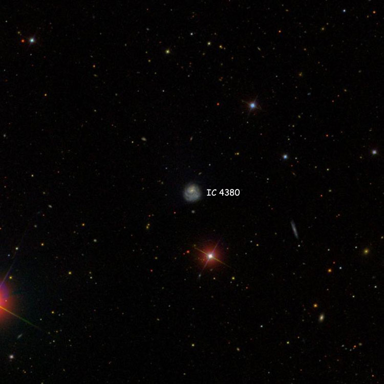 SDSS image of region near spiral galaxy IC 4380