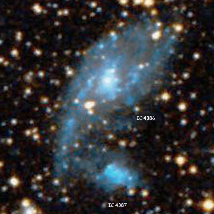DSS image of spiral galaxies IC 4386 and IC 4387
