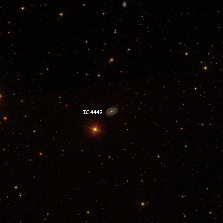 SDSS image of region near spiral galaxy IC 4449