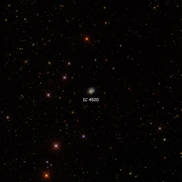 SDSS image of region near spiral galaxy IC 4520