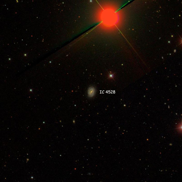 SDSS image of region near spiral galaxy IC 4528