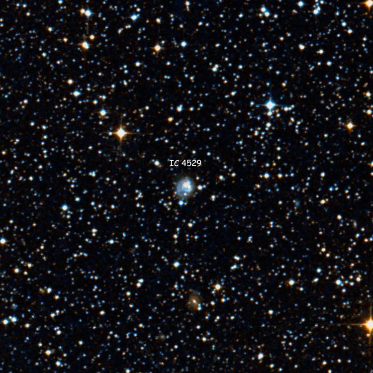 DSS image of region near peculiar spiral galaxy IC 4529