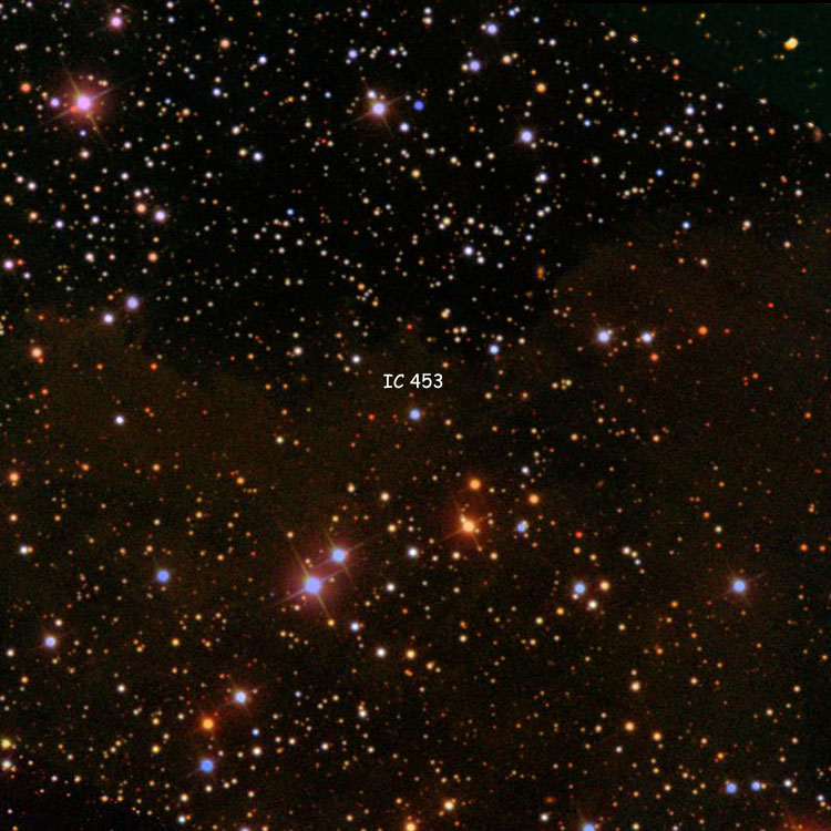 SDSS image of region near the star listed as IC 453 overlaid on a DSS background to fill in missing areas
