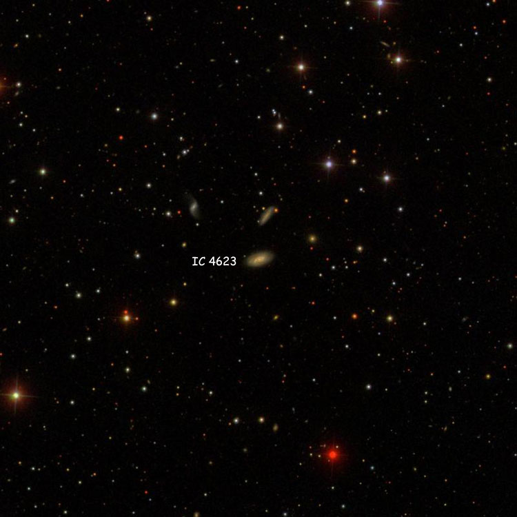 SDSS image of region near spiral galaxy IC 4623