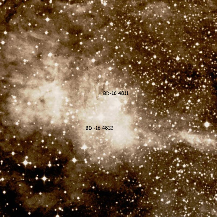 DSS image of region near emission nebula IC 4706