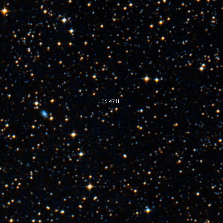 DSS image of region near the line of three stars listed as IC 4711