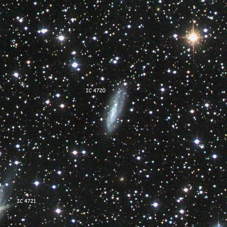 Image by Jim Riffle of region near spiral galaxy IC 4720, also showing IC 4721