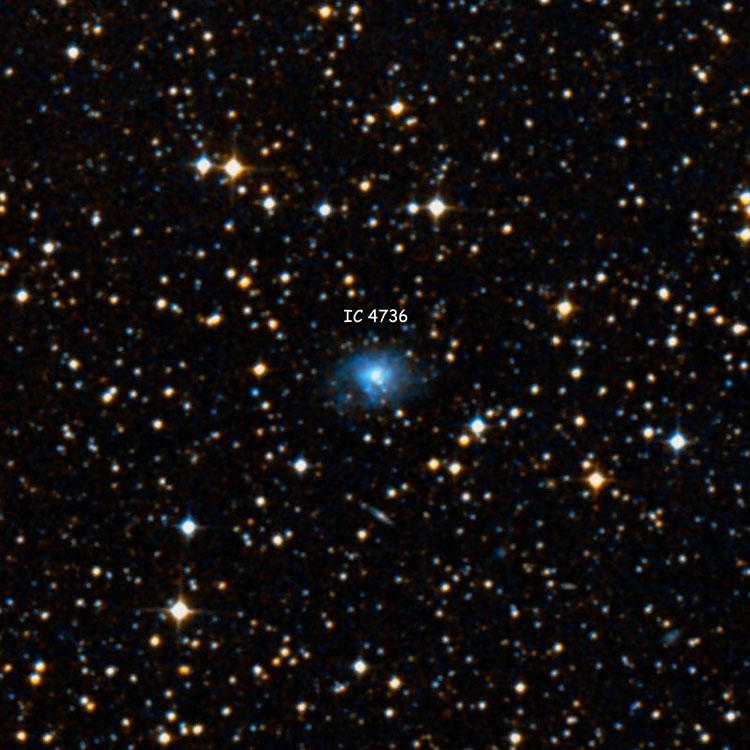 DSS image of region near spiral galaxy IC 4736