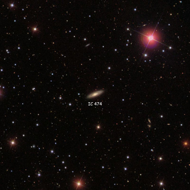 SDSS image of region near spiral galaxy IC 474