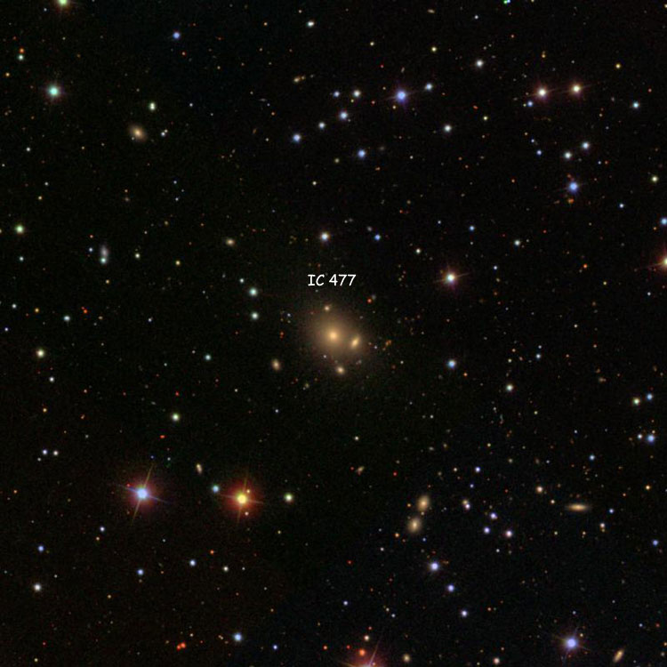 SDSS image of region near elliptical galaxy IC 477