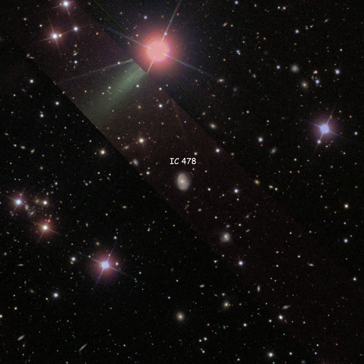 SDSS image of region near spiral galaxy IC 478