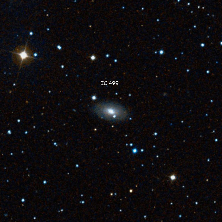 DSS image of region near spiral galaxy IC 499