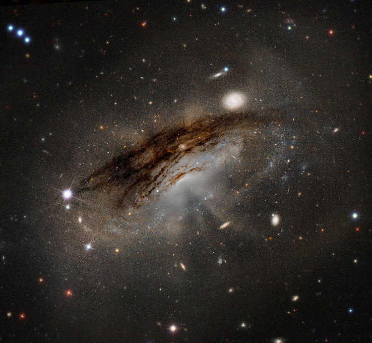 HST image of lenticular galaxy IC 5063 processed by Judy Schmidt