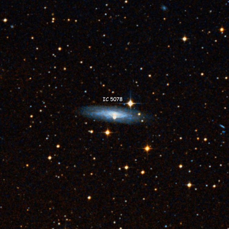 DSS image of region near spiral galaxy IC 5078