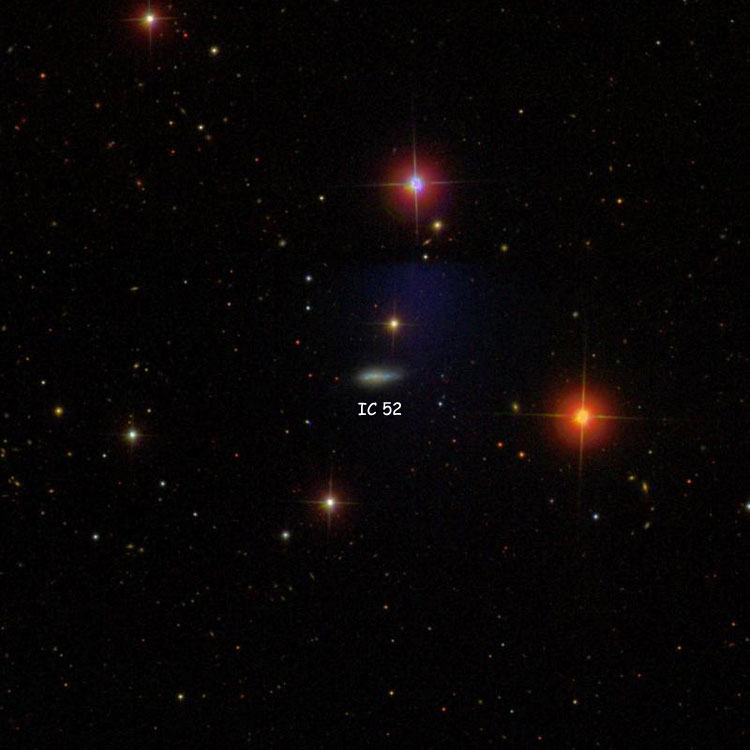 SDSS image of region near spiral galaxy IC 52