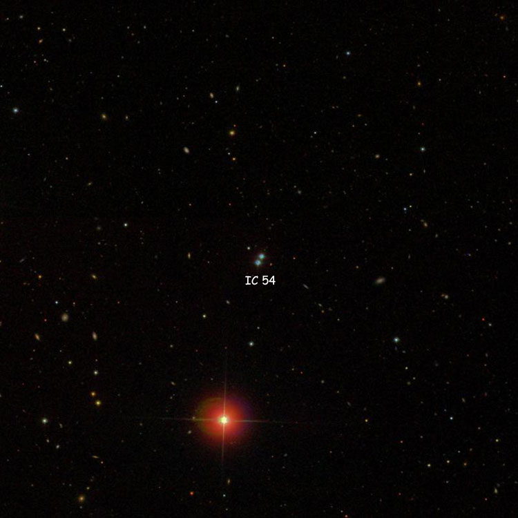 SDSS image of region near the pair of stars listed as IC 54