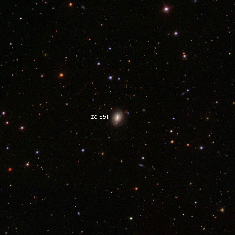 SDSS image of region near spiral galaxy IC 551