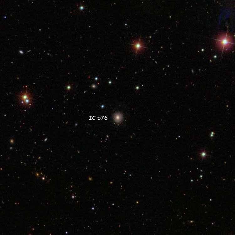 SDSS image of region near spiral galaxy IC 576