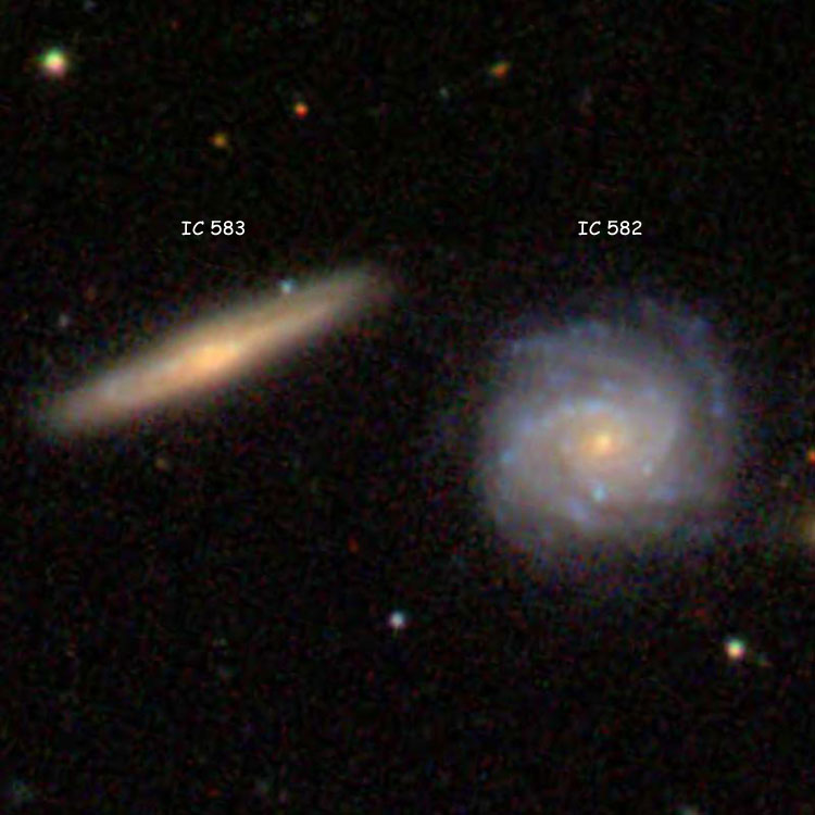 SDSS image of spiral galaxies IC 582 and 583