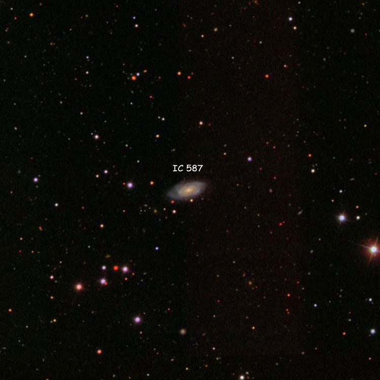 SDSS image of region near spiral galaxy IC 587