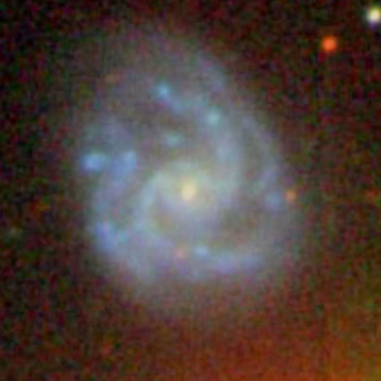 SDSS image of spiral galaxy IC 592 and 8th magnitude star HD 87888