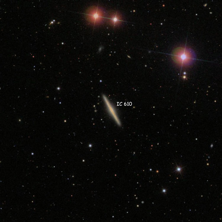 SDSS image of region near spiral galaxy IC 610