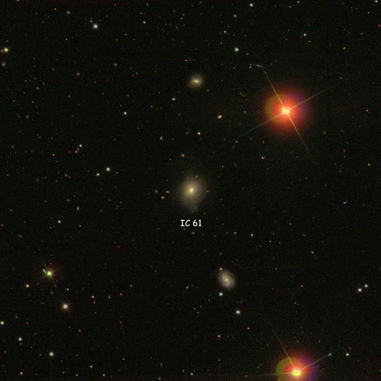 SDSS image of region near lenticular galaxy IC 61