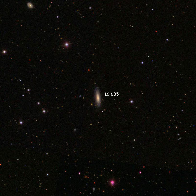 SDSS image of region near spiral galaxy IC 635