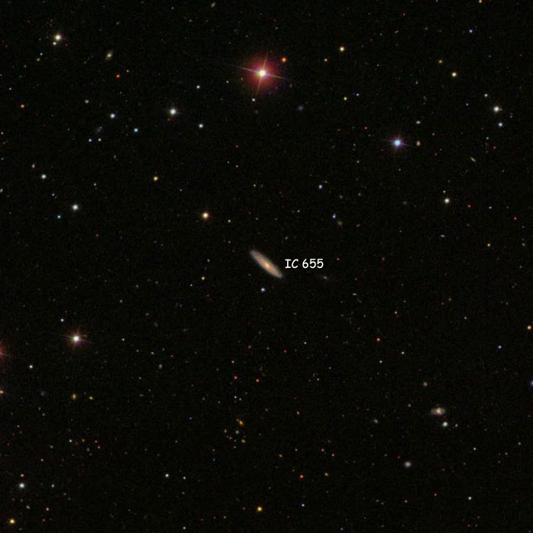SDSS image of region near spiral galaxy IC 655