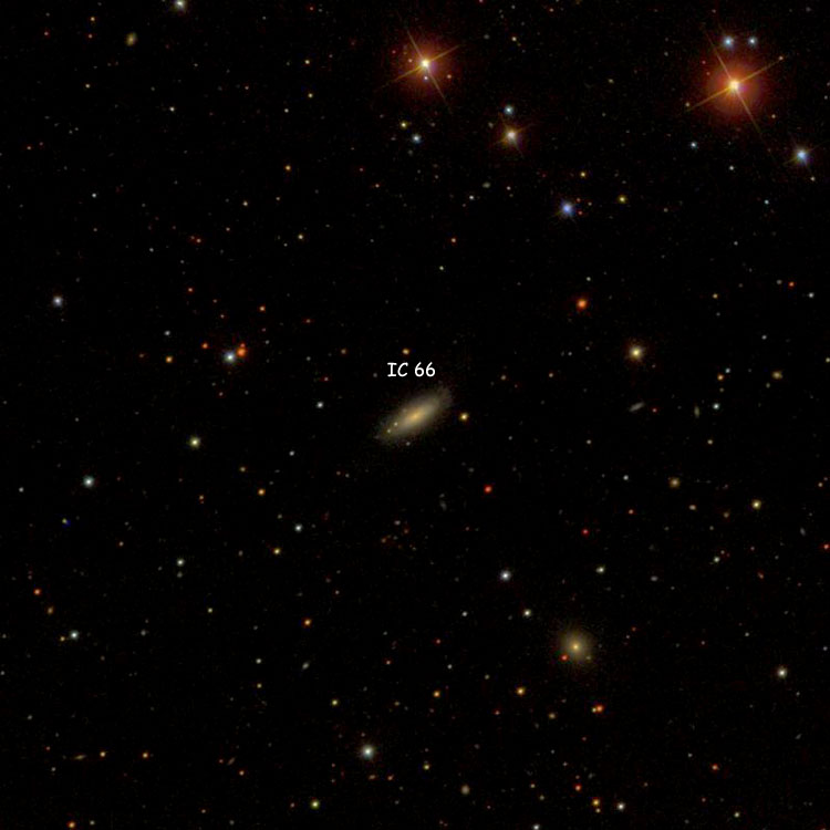 SDSS image of region near spiral galaxy IC 66