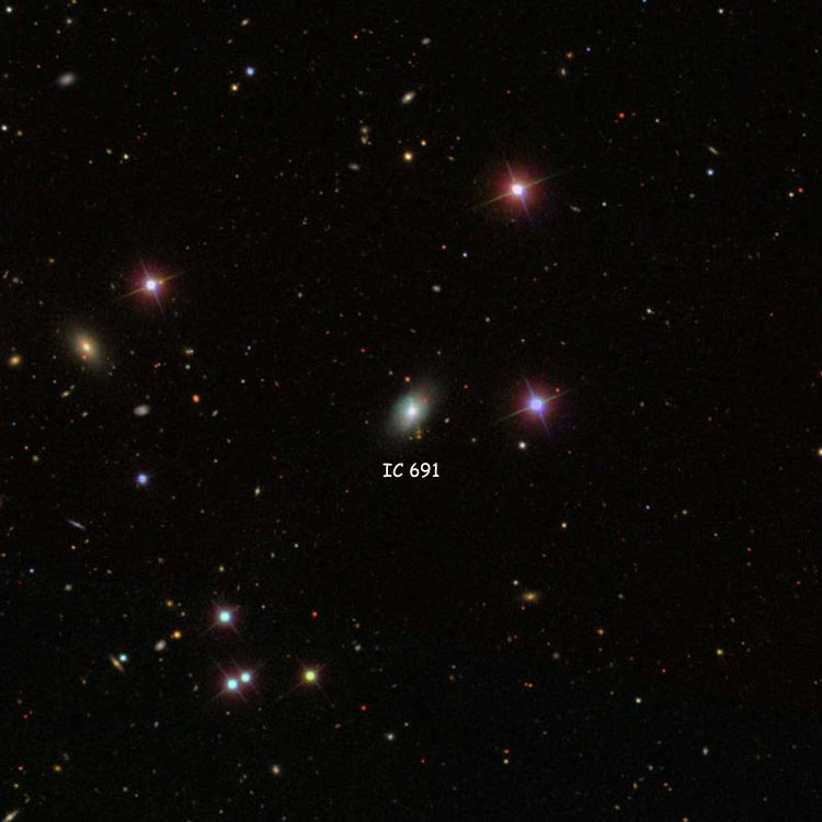 SDSS image of region near spiral galaxy IC 691