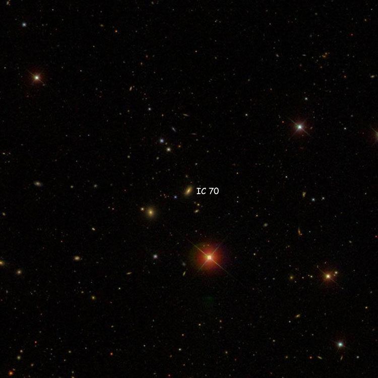 SDSS image of region near lenticular galaxy IC 70