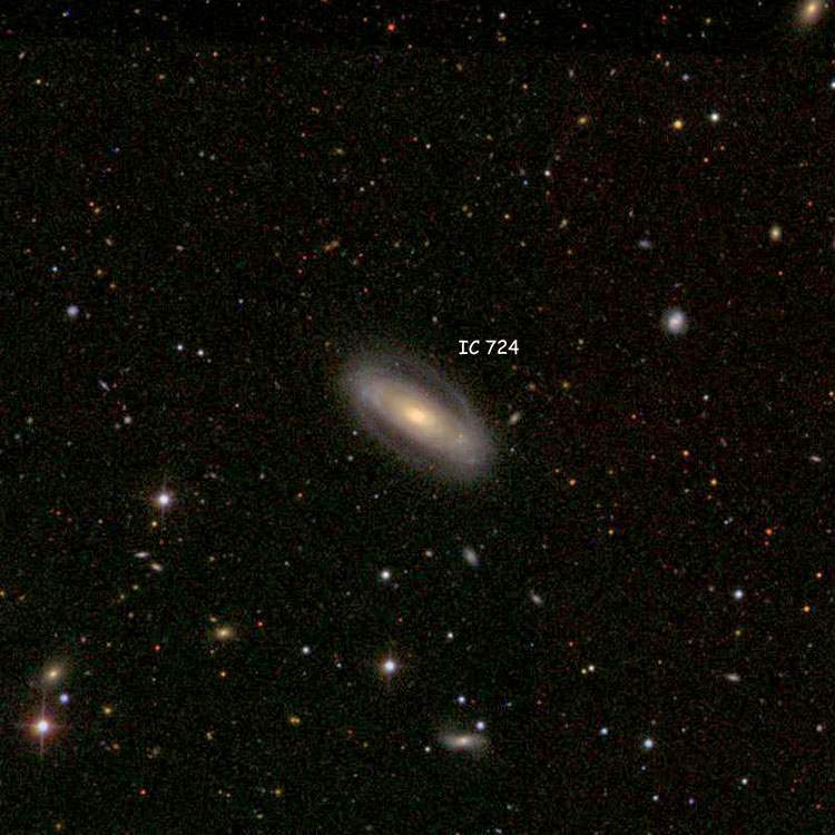 SDSS image of region near spiral galaxy IC 724