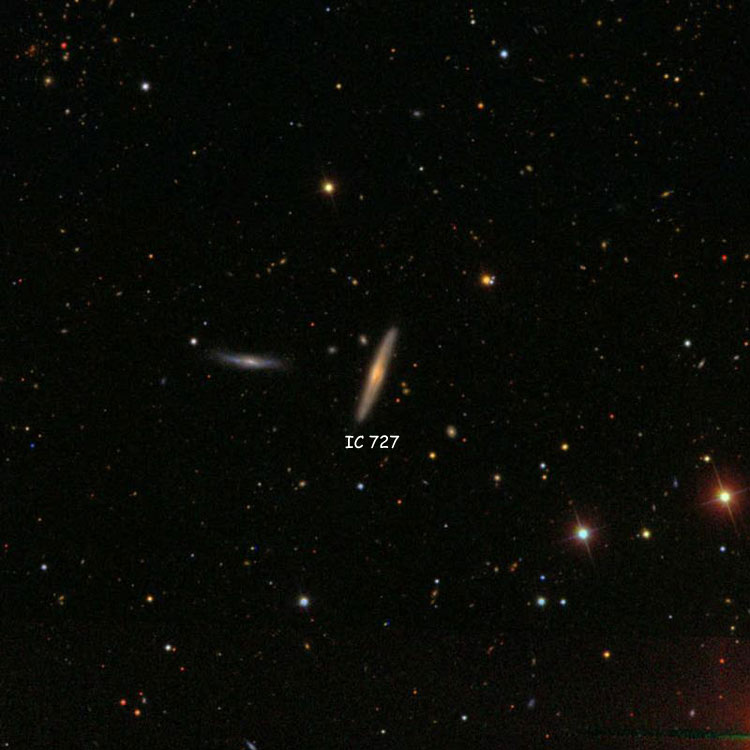 SDSS image of region near spiral galaxy IC 727
