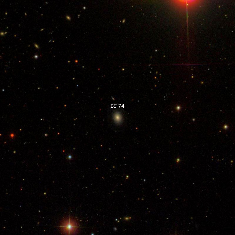 SDSS image of region near lenticular galaxy IC 74