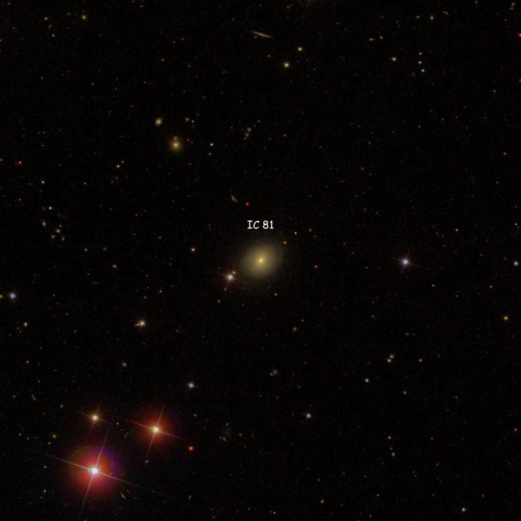 SDSS image of region near lenticular galaxy IC 81
