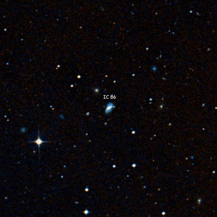 DSS image of region near spiral galaxy IC 86