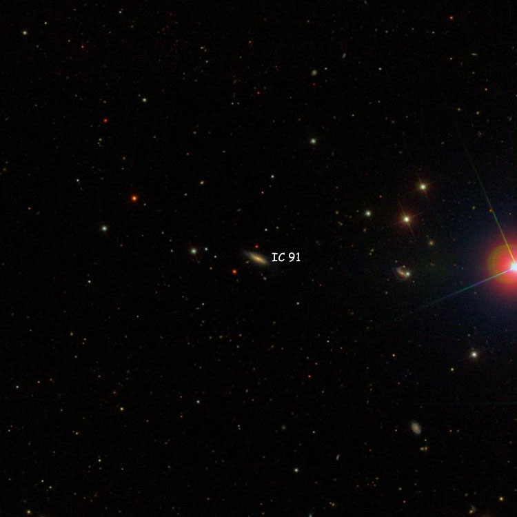 SDSS image of region near spiral galaxy IC 91