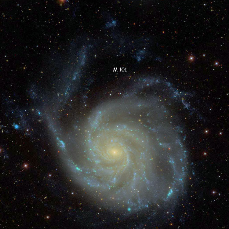 SDSS image of spiral galaxy NGC 5457, also known as M101 and Arp 26