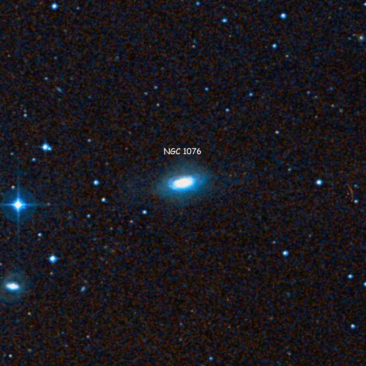 DSS image of region near spiral galaxy NGC 1076