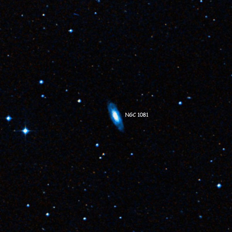 DSS image of region near spiral galaxy NGC 1081