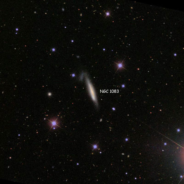 SDSS image of region near spiral galaxy NGC 1083
