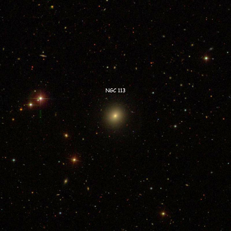 SDSS image of region near lenticular galaxy NGC 113