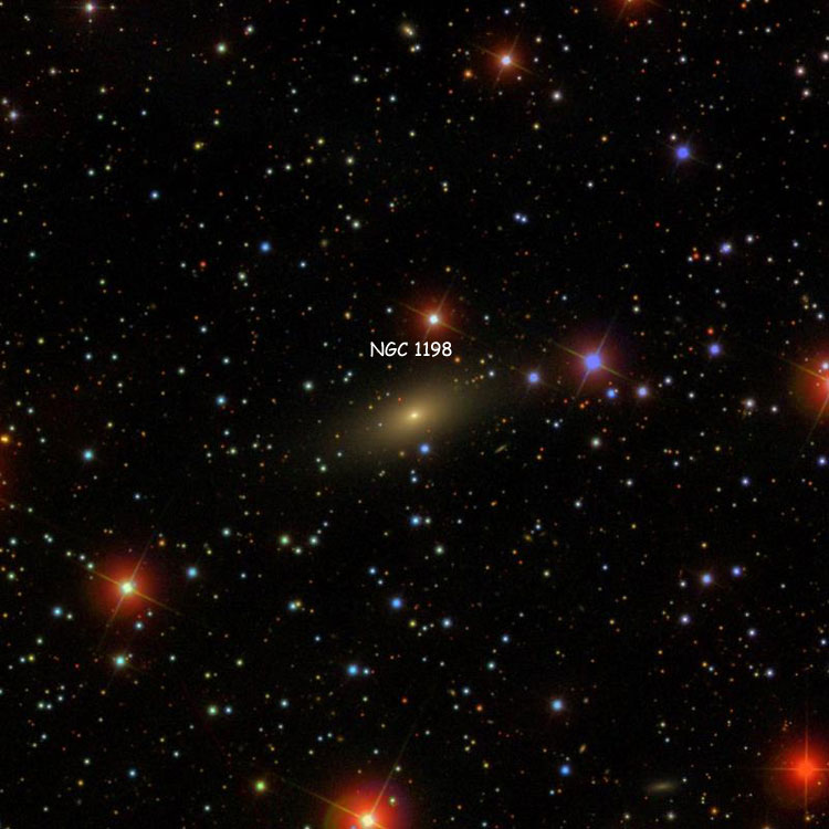 SDSS image of region near lenticular galaxy NGC 1198