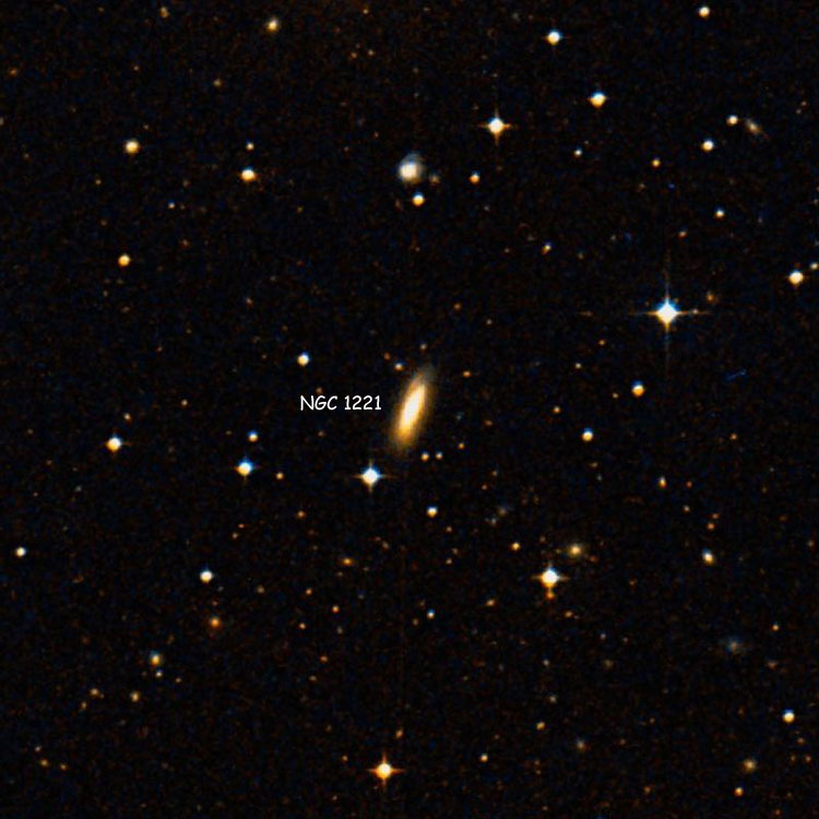 DSS image of region near lenticular galaxy NGC 1221