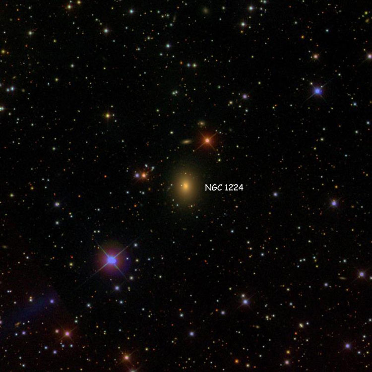 SDSS image of region near lenticular galaxy NGC 1224