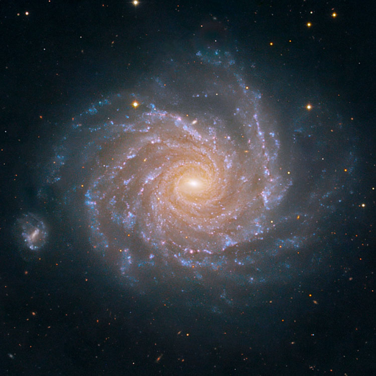 Another ESO image of spiral galaxy NGC 1232 and its apparent companion, PGC 11834, also known as NGC 1232A, the pair also being known as Arp 41
