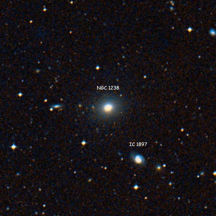 DSS image of region near elliptical galaxy NGC 1238, also showing IC 1897